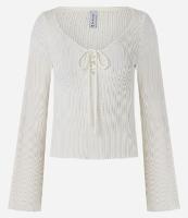 Blusa Canelada em Tricô com Amarração e Punho Amplo - 2