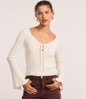 Blusa Canelada em Tricô com Amarração e Punho Amplo - 4
