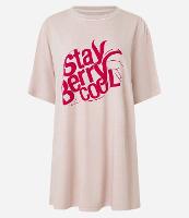 Camisola T-Shirt em Algodão Estonado com Estampa Morango - 1