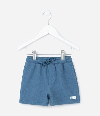 Bermuda Infantil Texturizada com Bolsos - Tam 1 a 6 Anos
