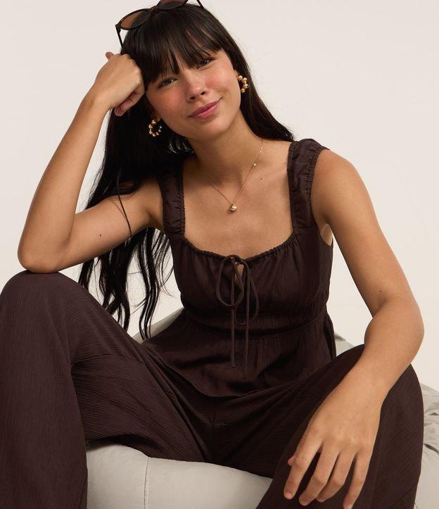 Blusa Texturizada com Amarração e Babado - 2