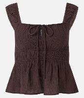 Blusa Texturizada com Amarração e Babado - 1