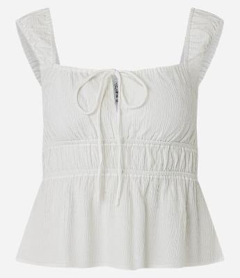 Blusa Texturizada com Amarração e Babado