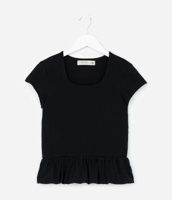 Blusa Balonê Infantil com Babado - Tam 5 a 14 Anos