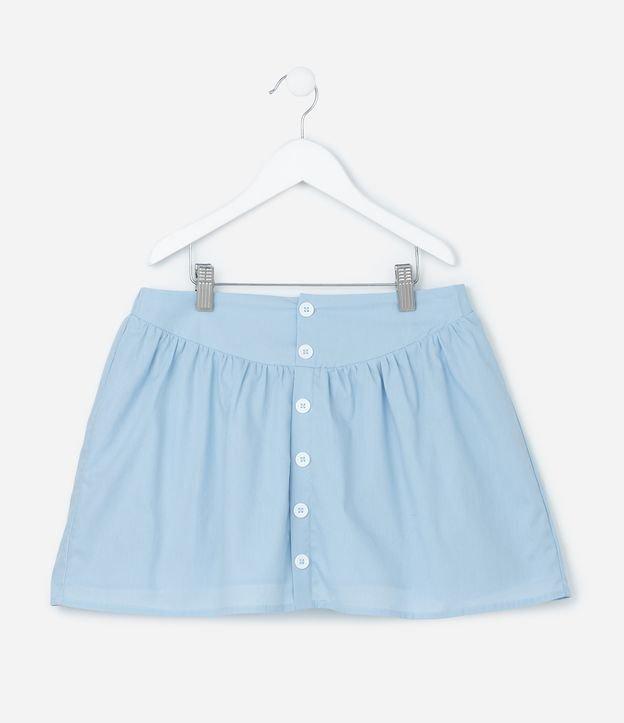 Saia Infantil em Tricoline com Botões e Pregas - Tam 5 a 14 Anos - 1