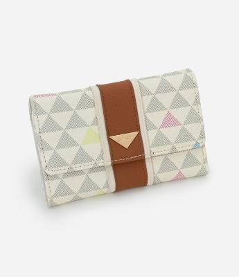 Carteira Envelope Média com Estampa Triangular
