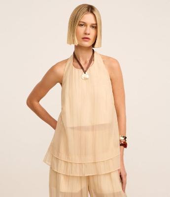 Blusa Alongada em Liocel Frente Única