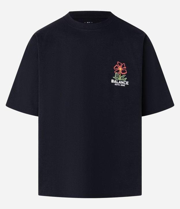 Camiseta Oversized em Malhão com Estampa Lettering Balance In The Shift - 1