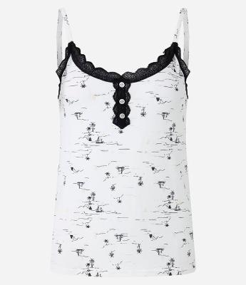 Pijama Short Doll em Peach Touch com Alcinha e Estampa de Barcos