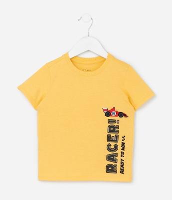 Camiseta Infantil com Estampa Carro de Corrida - Tam 1 a 6 Anos