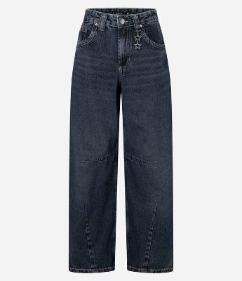 Calça Barrel em Jeans com Pingente de Estrelinha