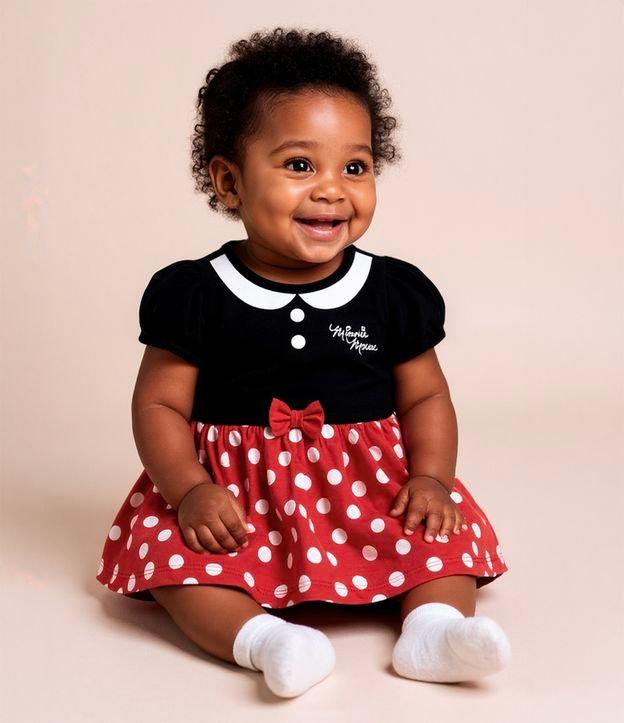 Vestido Body Infantil com Estampa Minnie Mouse - Tam 0 a 18 meses - 2