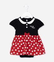 Vestido Body Infantil com Estampa Minnie Mouse - Tam 0 a 18 meses - 1