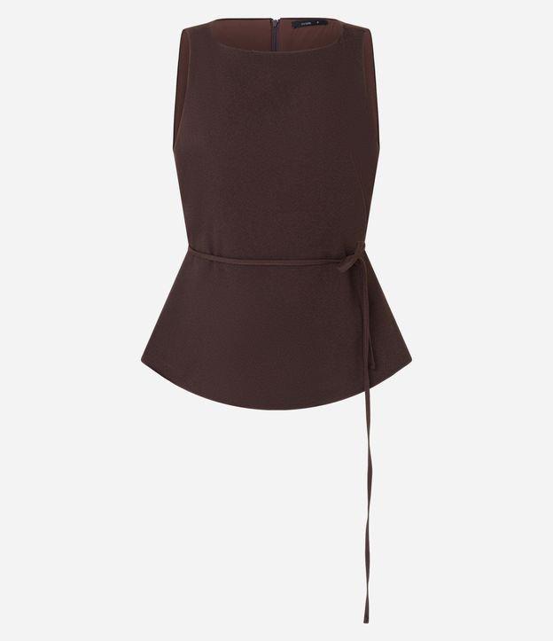 Blusa Acetinada sem Manga com Amarração Frontal - 1