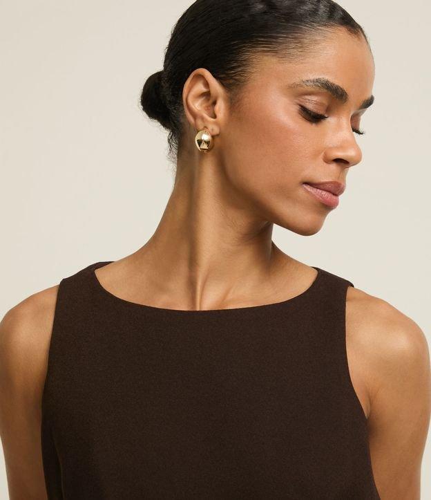 Blusa Acetinada sem Manga com Amarração Frontal - 2