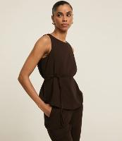 Blusa Acetinada sem Manga com Amarração Frontal - 3