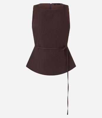 Blusa Acetinada sem Manga com Amarração Frontal