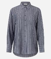 Camisa em Viscolinho com Listras Finas - 1