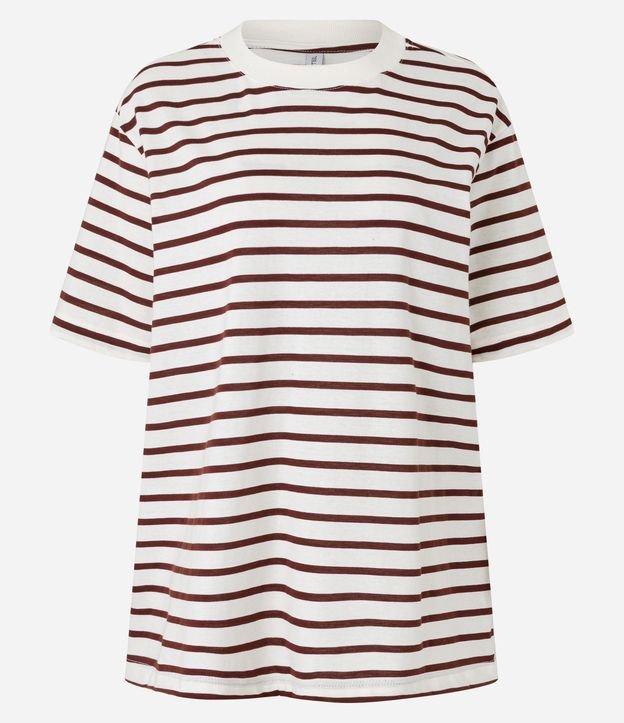 Camiseta Oversized em Algodão com Estampa Listrada - 1