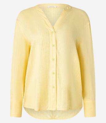 Camisa Texturizada em Viscolinho e Gola Padre