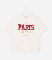Camiseta Over Infantil com Estampa Paris - Tam 7 a 16 Anos - 1