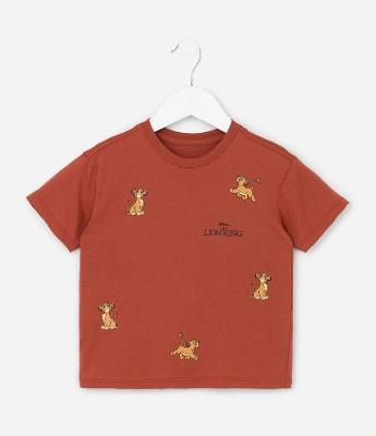 Camiseta Relaxed Infantil Estampa Rei Leão - Tam 2 a 6 Anos