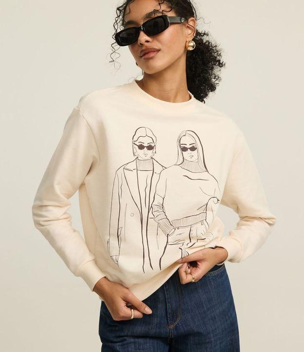Casaco em Moletom com Bordado Mulheres Fashion - 2