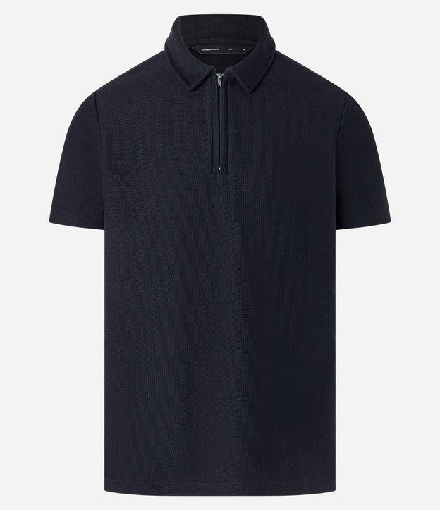 Camisa Polo Slim Texturizada com Zíper na Gola - 1