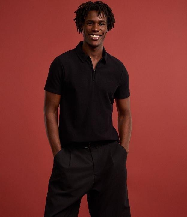 Camisa Polo Slim Texturizada com Zíper na Gola - 3
