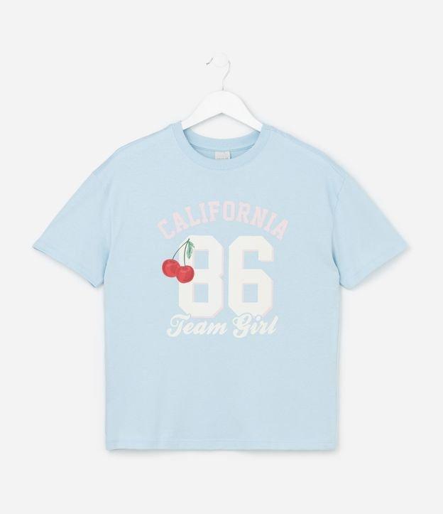 Camiseta Over Infantil com Estampa de Cereja e Lettering California - Tam 5 a 14 Anos - 1