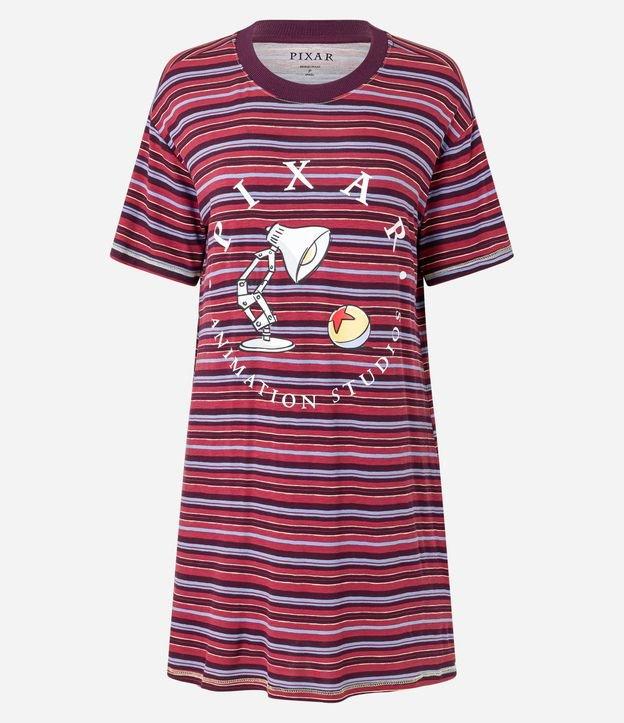 Camisola em Viscose Listrada com Estampa da Luminária Pixar - 1