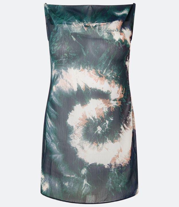 Saída de Praia Vestido em Crepe Tie Dye com Alcinhas - 1