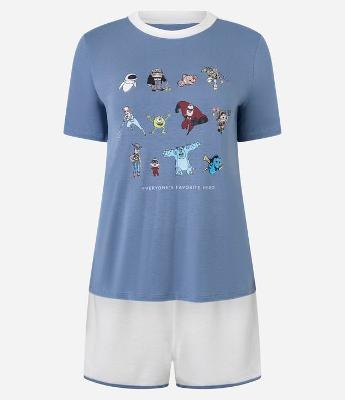 Pijama Short Doll em Viscose com Estampa de Personagens Pixar