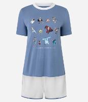 Pijama Short Doll em Viscose com Estampa de Personagens Pixar - 1