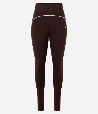 Calça Legging Esportiva em Microfibra com Elástico na Cintura e Viés Contrastante
