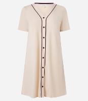 Camisola Curta com Botões e Vieses Contrastantes - 1