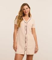 Camisola Curta com Botões e Vieses Contrastantes - 2