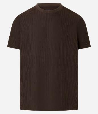 Camiseta em Algodão Canelada com Gola Redonda