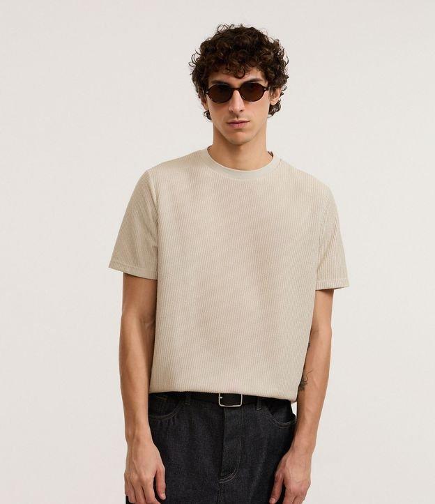 Camiseta em Algodão com Textura Canelada - 1
