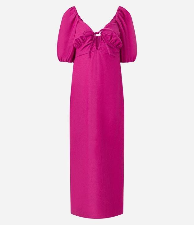 Vestido Longo EM Viscolinho com Amarração no Busto - 1