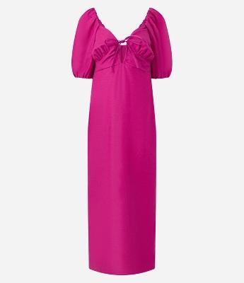 Vestido Longo EM Viscolinho com Amarração no Busto