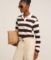 Blusa em Algodão com Gola Polo e Listras Horizontais - 2