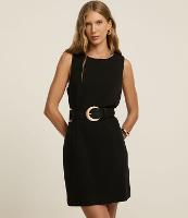 Vestido Curto em Crepe com Decote Redondo - 1