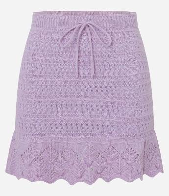 Mini Saia em Tricô com Babadinho