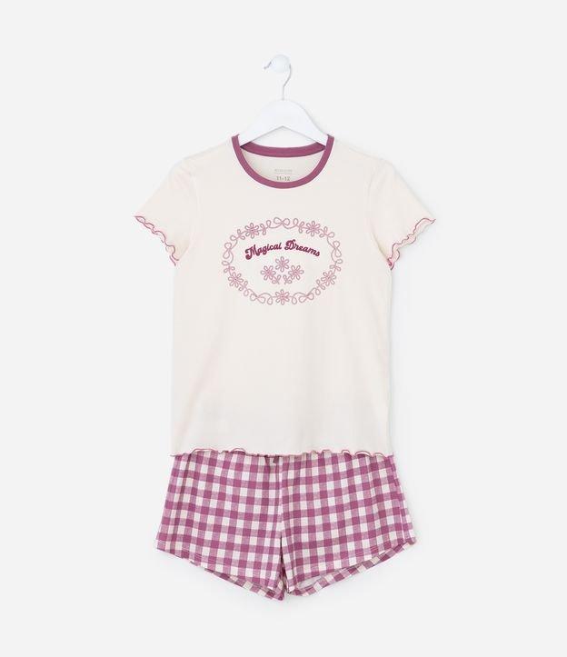 Pijama Infantil com Estampa Xadrez - Tam 5 a 16 Anos - 2