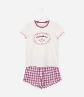 Pijama Infantil com Estampa Xadrez - Tam 5 a 16 Anos - 2