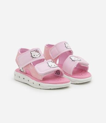 Sandália Infantil com LED e Estampa Hello Kitty - Tam 21 ao 27