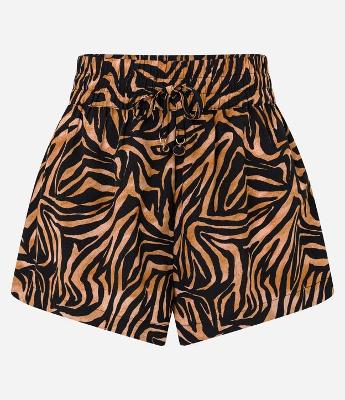 Saída de Praia Short em Chiffon com Estampa Animal Print Zebra