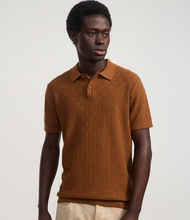 Camisa Polo Regular em Algodão com Textura Geométrica - 2