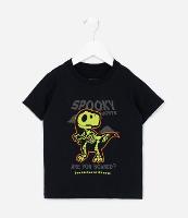 Camiseta Infantil com Estampa de Dino Esqueleto - Tam1 a 6 Anos - 1